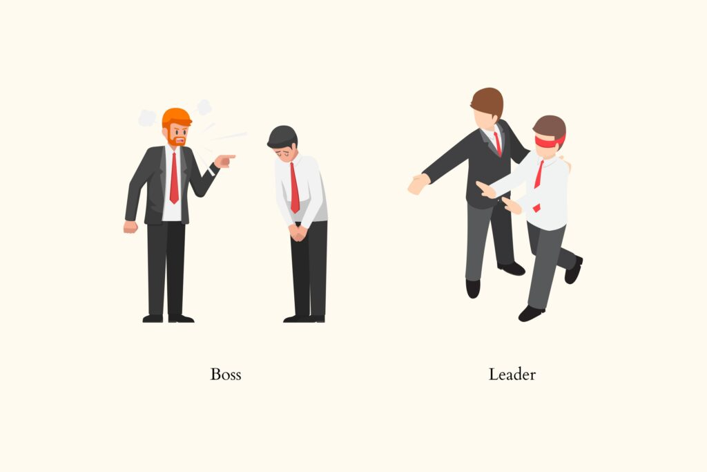 A leader is different from a boss